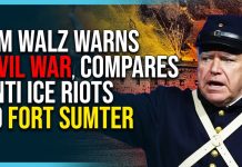 Tim Walz Warns CIVIL WAR, Compares Anti ICE Riots To Fort Sumter